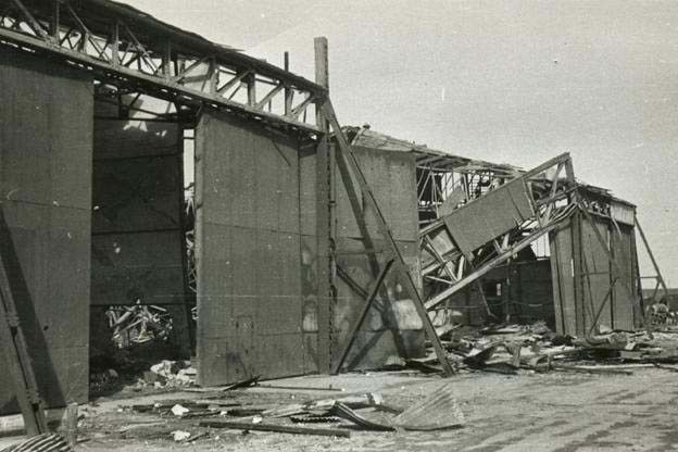 Ruined aircraft hangar just outside of Dachau